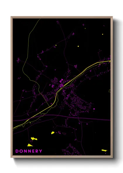 Une affiche de carte sur Donnery