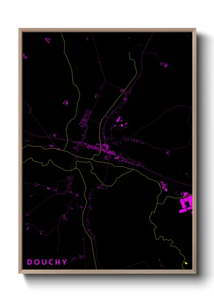 Une affiche de carte sur Douchy