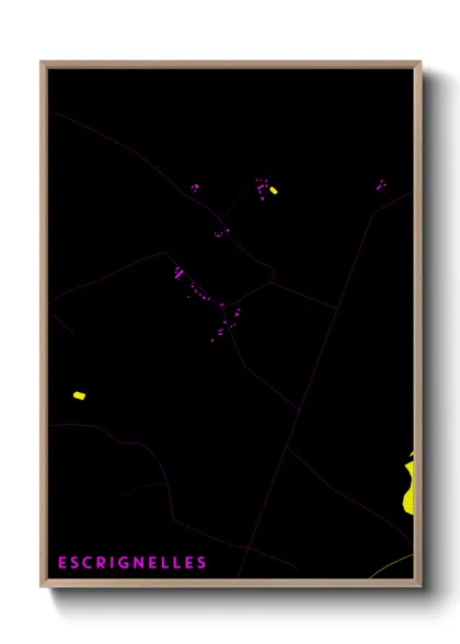 Une affiche de carte sur Escrignelles