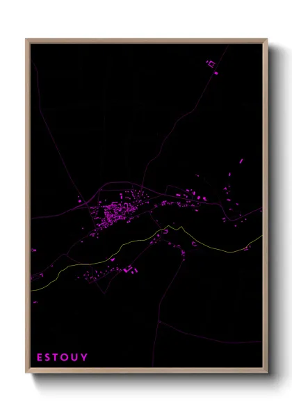 Une affiche de carte sur Estouy