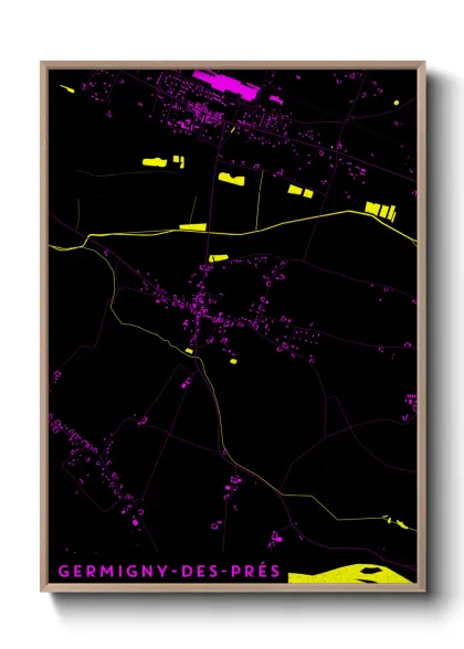 Une affiche de carte sur Germigny-des-Prés