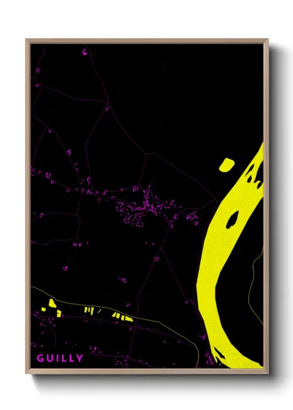 Une affiche de carte sur Guilly