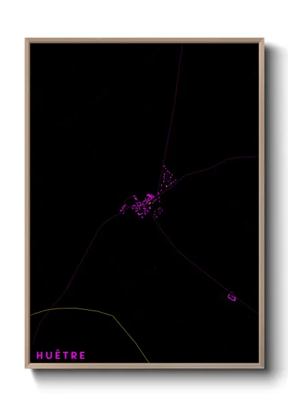 Une affiche de carte sur Huêtre