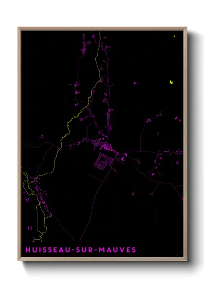 Une affiche de carte sur Huisseau-sur-Mauves