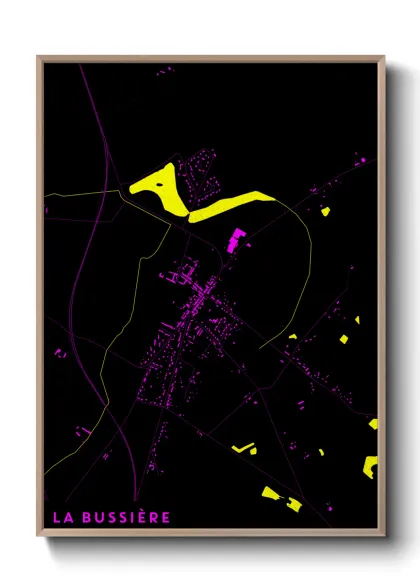 Une affiche de carte sur La Bussière