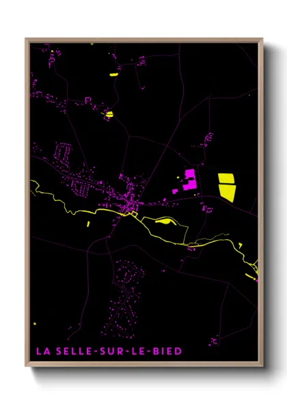 Une affiche de carte sur La Selle-sur-le-Bied