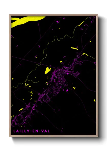 Une affiche de carte sur Lailly-en-Val