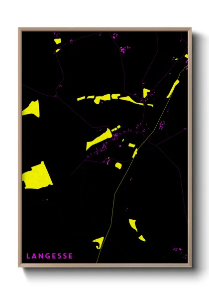 Une affiche de carte sur Langesse