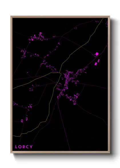 Une affiche de carte sur Lorcy