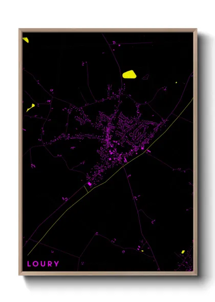 Une affiche de carte sur Loury