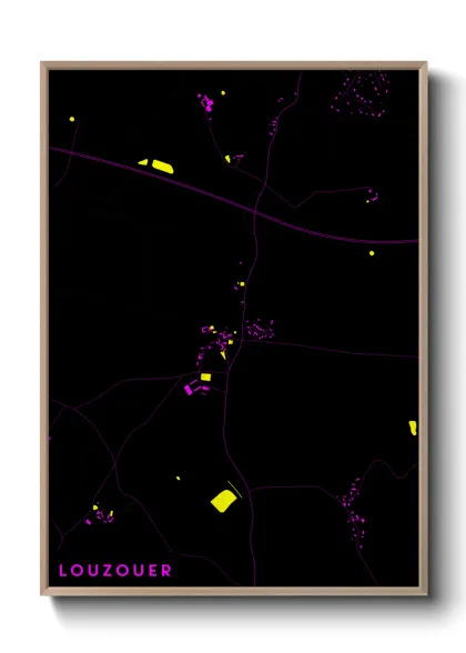 Une affiche de carte sur Louzouer