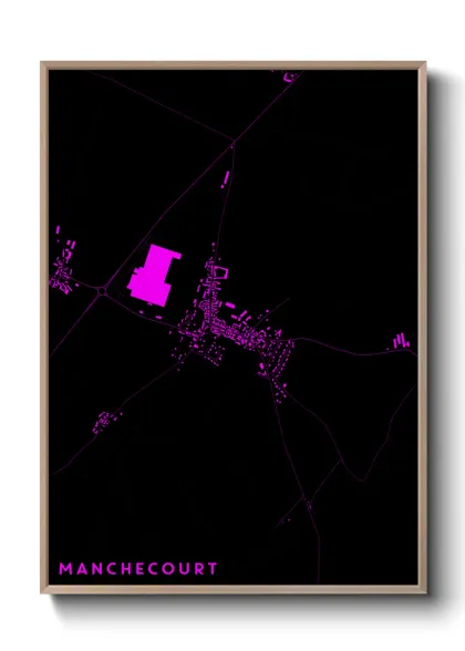 Une affiche de carte sur Manchecourt