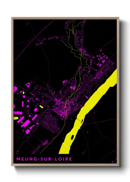 Une affiche de carte sur Meung-sur-Loire