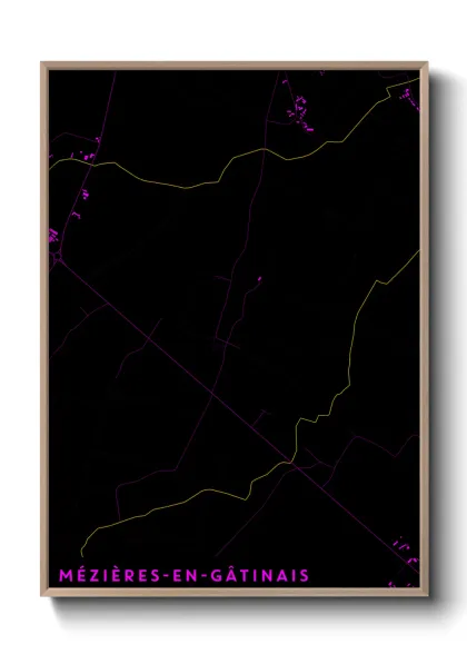 Une affiche de carte sur Mézières-en-Gâtinais