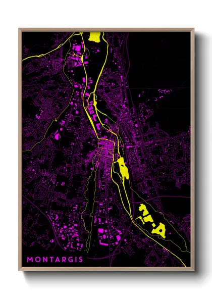 Une affiche de carte sur Montargis