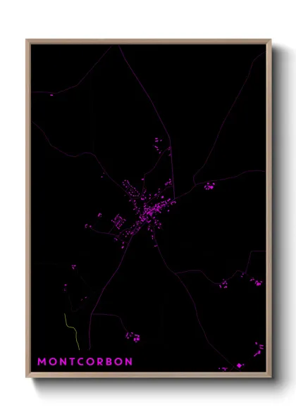 Une affiche de carte sur Montcorbon