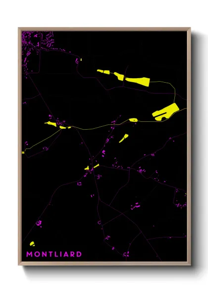 Une affiche de carte sur Montliard