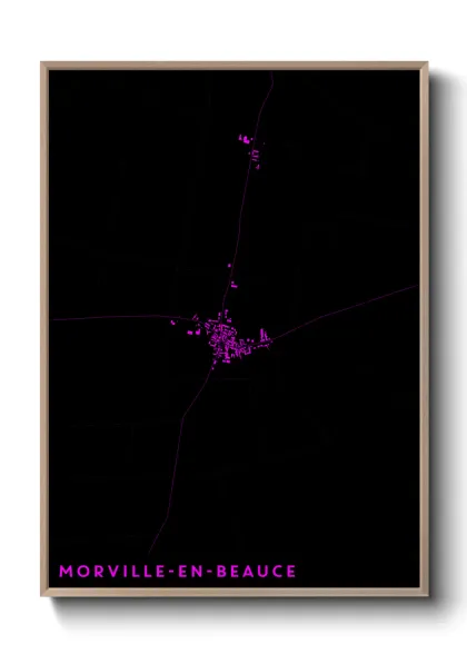 Une affiche de carte sur Morville-en-Beauce