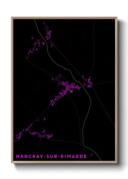 Une affiche de carte sur Nancray-sur-Rimarde