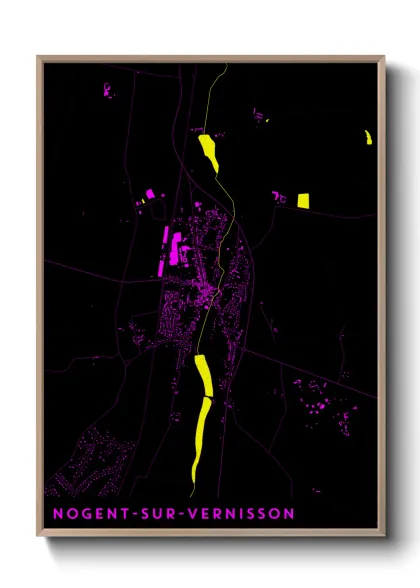 Une affiche de carte sur Nogent-sur-Vernisson