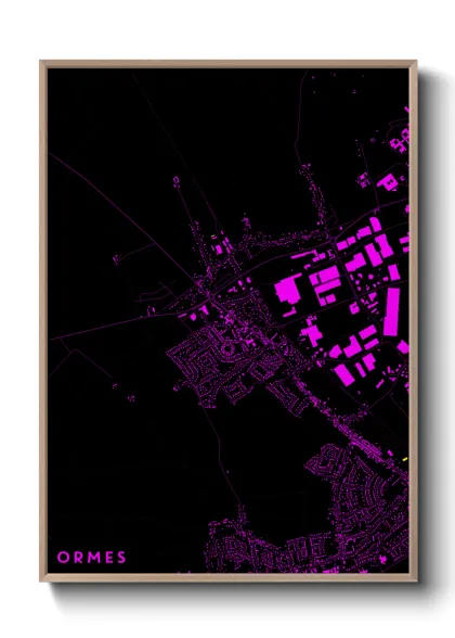 Une affiche de carte sur Ormes