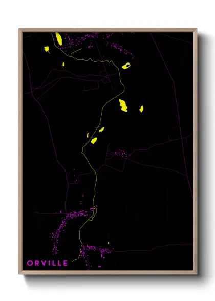Une affiche de carte sur Orville