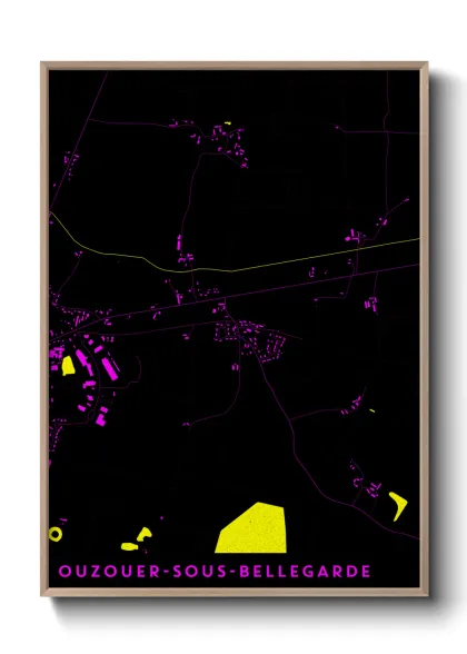 Une affiche de carte sur Ouzouer-sous-Bellegarde