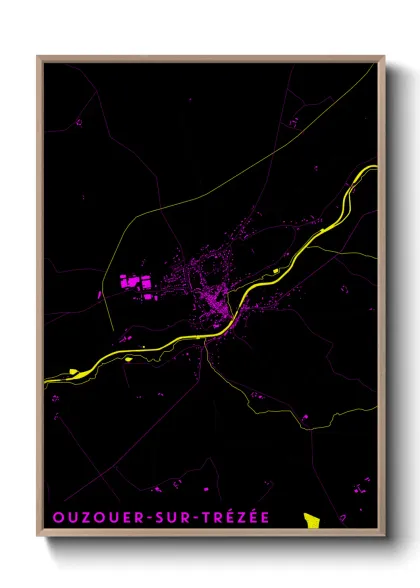 Une affiche de carte sur Ouzouer-sur-Trézée