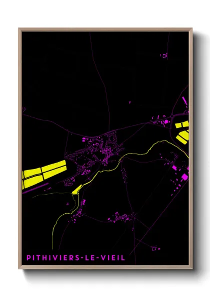 Une affiche de carte sur Pithiviers-le-Vieil