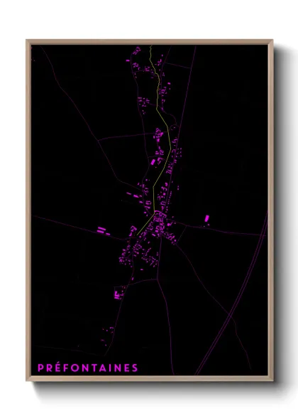 Une affiche de carte sur Préfontaines