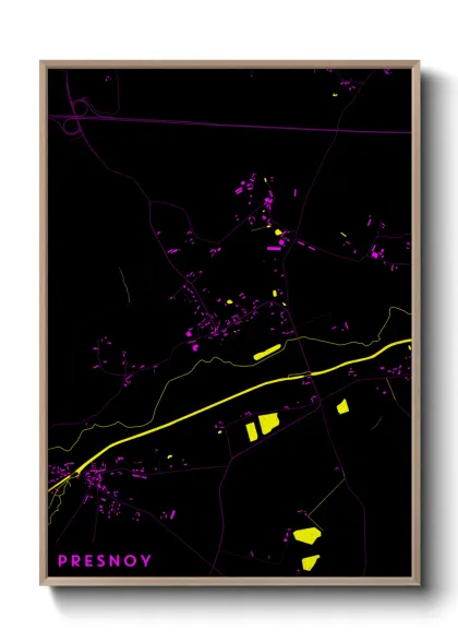 Une affiche de carte sur Presnoy