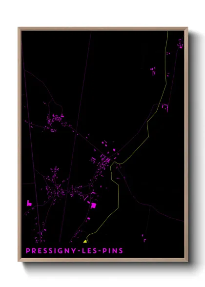 Une affiche de carte sur Pressigny-les-Pins