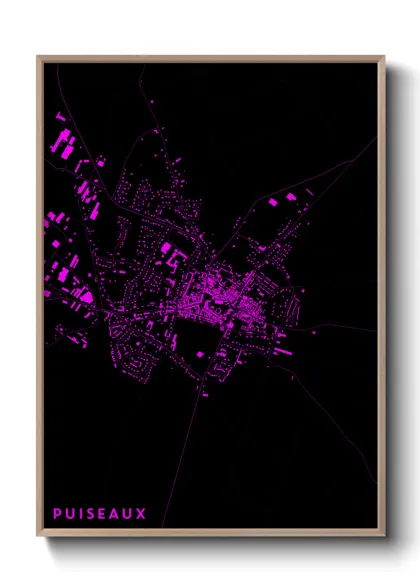 Une affiche de carte sur Puiseaux