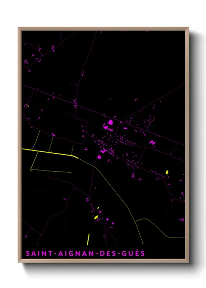 Une affiche de carte sur Saint-Aignan-des-Gués