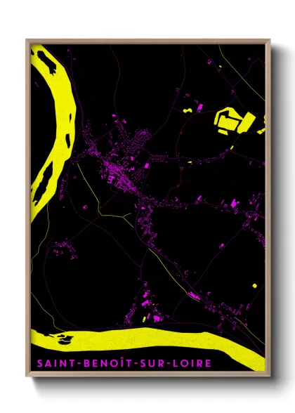 Une affiche de carte sur Saint-Benoît-sur-Loire