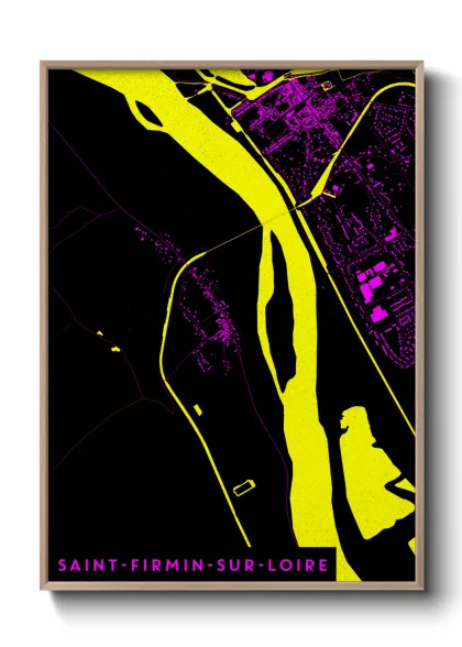Une affiche de carte sur Saint-Firmin-sur-Loire