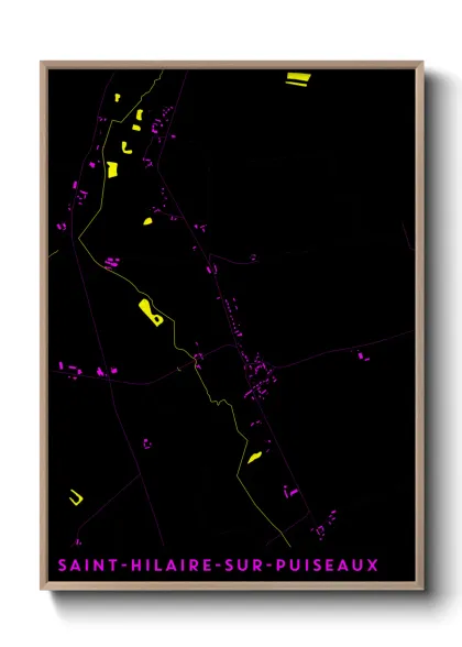 Une affiche de carte sur Saint-Hilaire-sur-Puiseaux