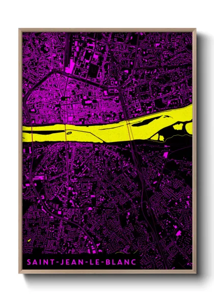 Une affiche de carte sur Saint-Jean-le-Blanc