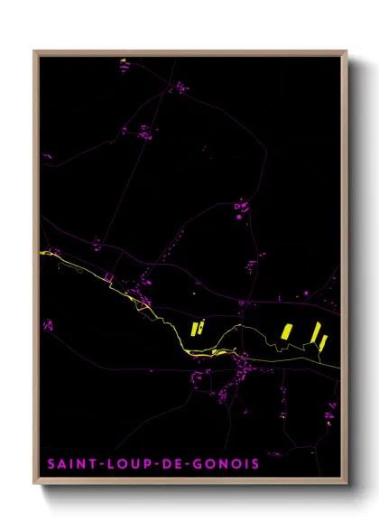 Une affiche de carte sur Saint-Loup-de-Gonois