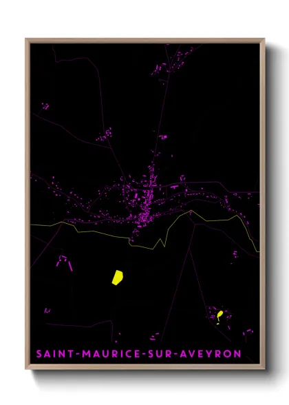 Une affiche de carte sur Saint-Maurice-sur-Aveyron
