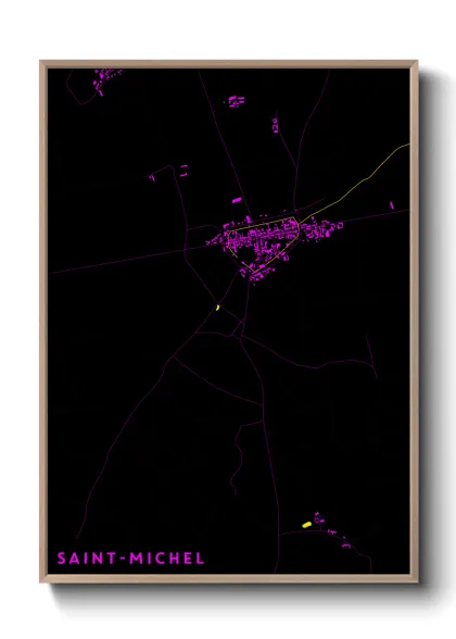Une affiche de carte sur Saint-Michel