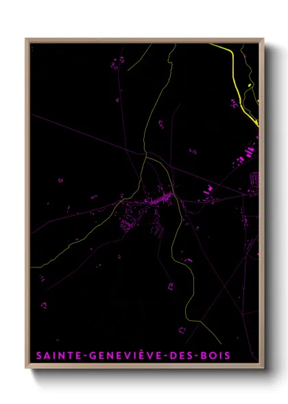 Une affiche de carte sur Sainte-Geneviève-des-Bois