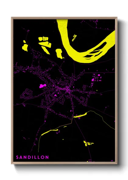 Une affiche de carte sur Sandillon
