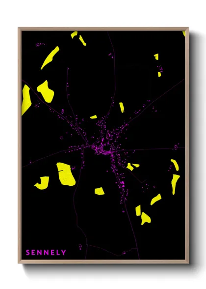Une affiche de carte sur Sennely