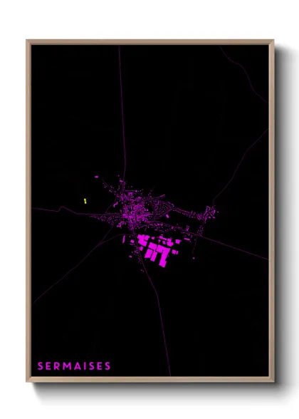 Une affiche de carte sur Sermaises