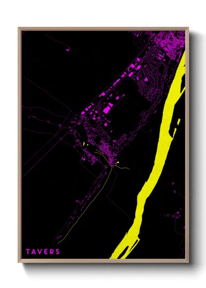 Une affiche de carte sur Tavers