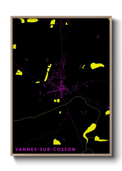 Une affiche de carte sur Vannes-sur-Cosson