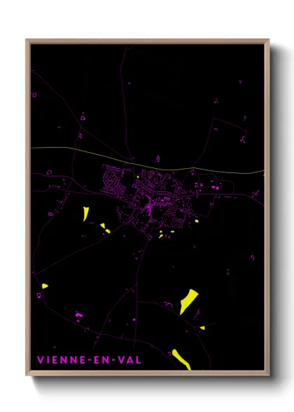 Une affiche de carte sur Vienne-en-Val