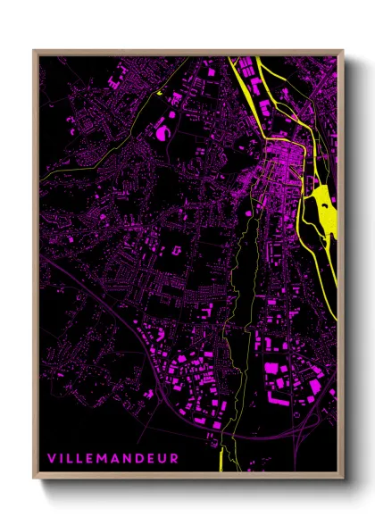 Une affiche de carte sur Villemandeur