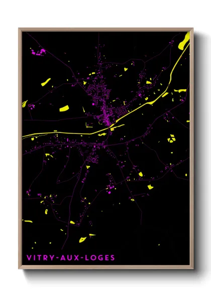 Une affiche de carte sur Vitry-aux-Loges